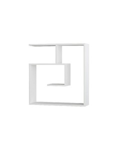 HOMEMANIA Laby Regal - Lagerregal, Bücher - Wand, Wohnzimmer, Schlafzimmer - Weiß aus Melaminbeschichtete Spanplatte, 75 x 22 x 75 cm