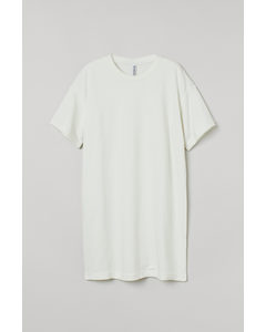 T-Shirt-Kleid aus Baumwolle Weiß