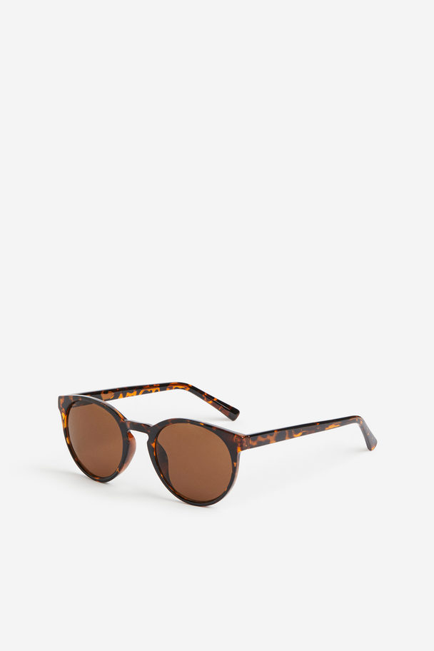 H&M Runde Sonnenbrille Beige/Schildpattmuster