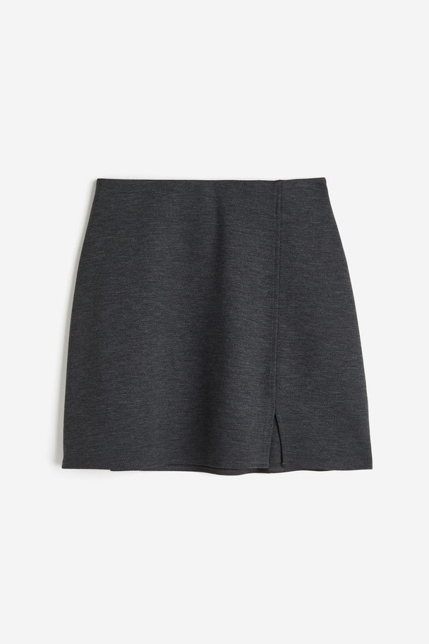 H&M Jersey Mini Skirt Dark Grey Marl