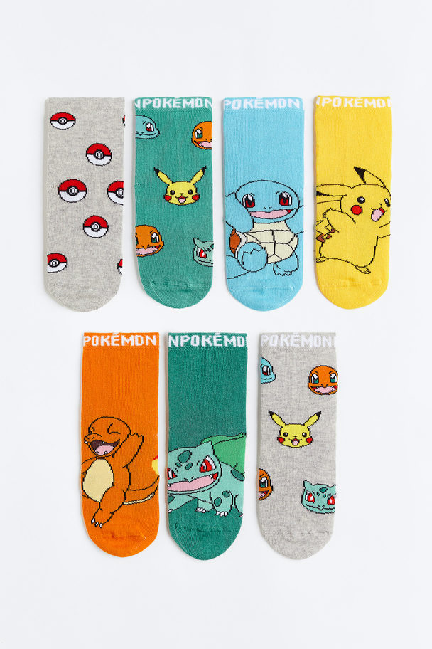 H&M 7 paria sukkia Tummanvihreä/Pokémon