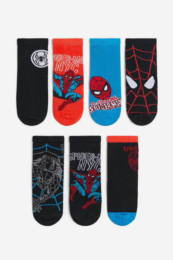 H&M 7-pack Socks Black/spider-man