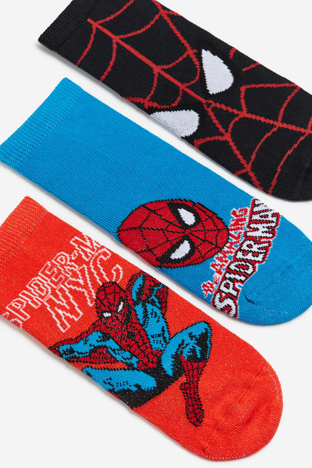 H&M 7-pack Socks Black/spider-man