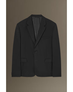 Tailored Wool-flannel Blazer - Regular Black