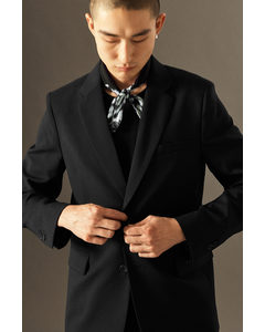 Tailored Wool-flannel Blazer - Regular Black