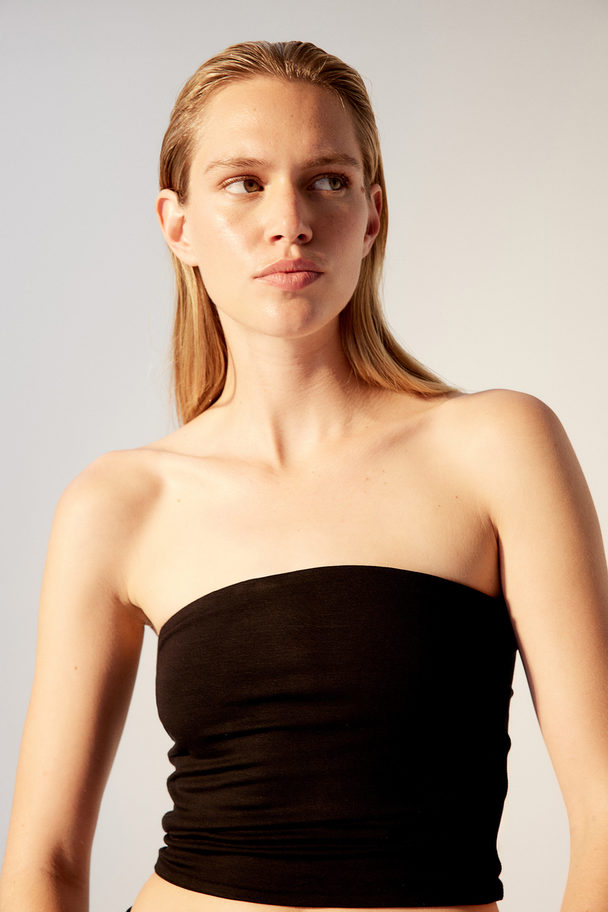 H&M Cropped Tube Top Black