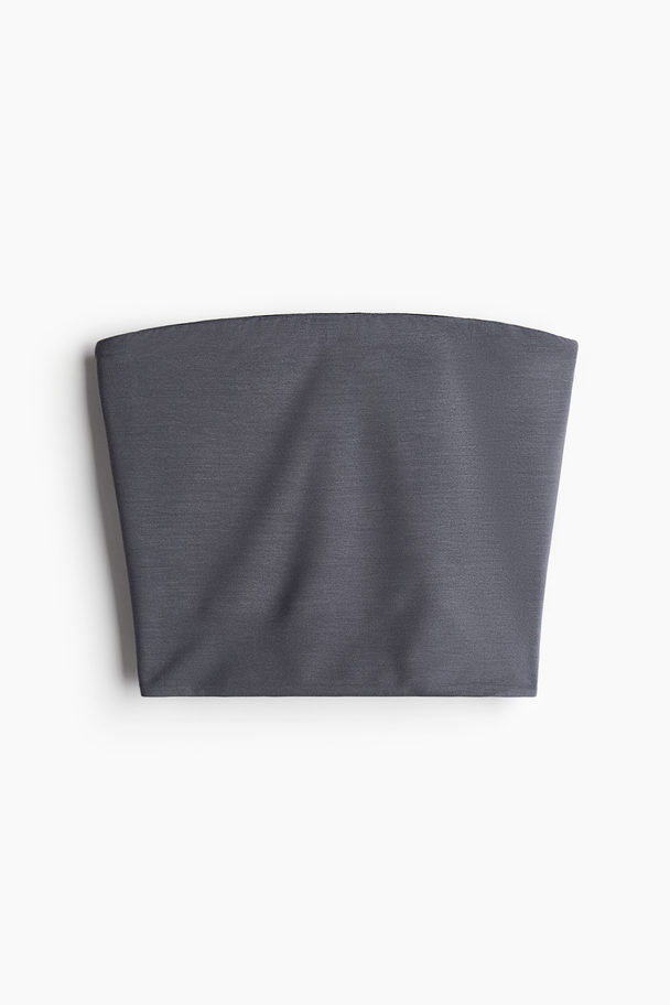 H&M Cropped Tube Top Dark Grey