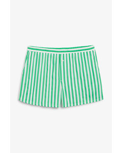 Green Striped Lightweight Shorts Green Stripes