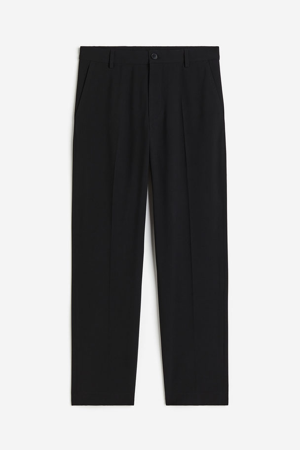 H&M Regular Fit Tailored Twill Trousers Black