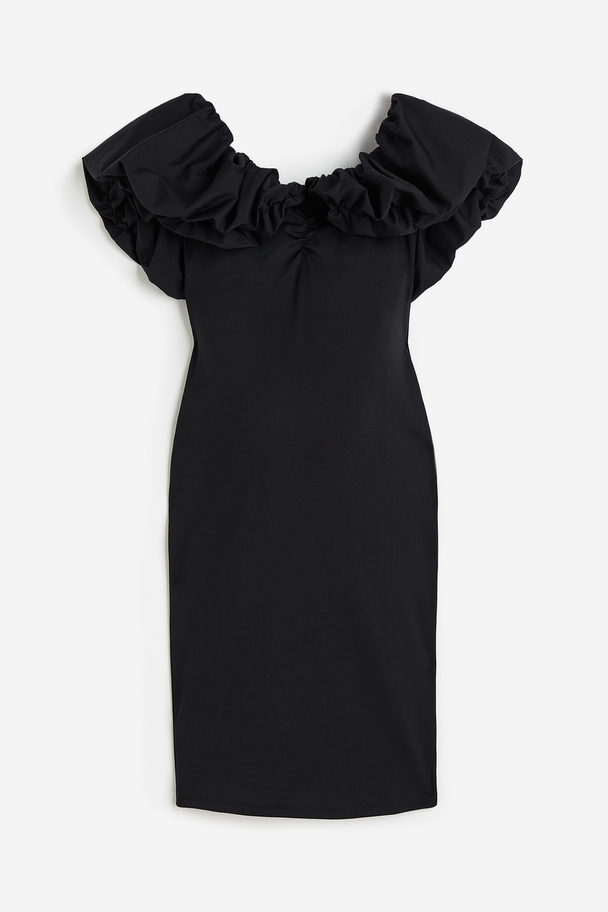 H&M MAMA Off-Shoulder-Kleid Schwarz