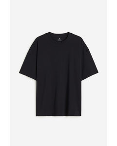 Katoenen T-shirt - Oversized Fit Zwart