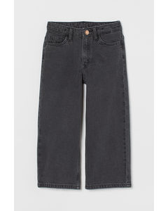 Wide Leg Jeans Schwarz/Washed out