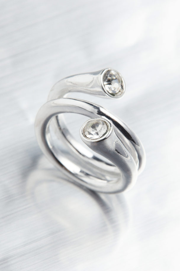 H&M Strassverzierter Ring Silberfarben