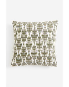 Patterned Cushion Cover Dark Khaki Green/patterned