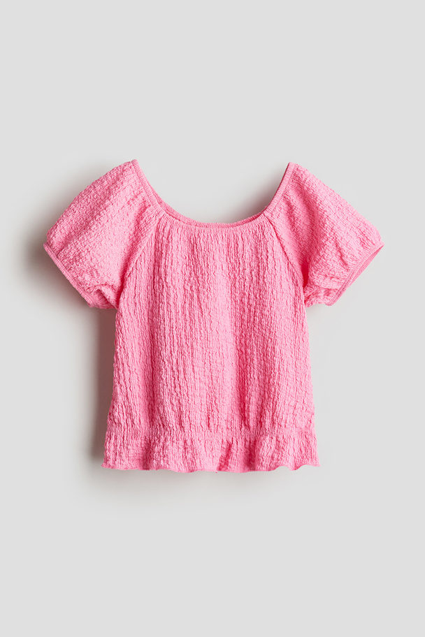 H&M Topp Med Puffärm Rosa