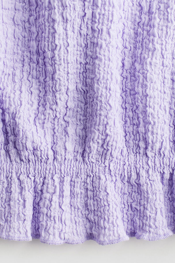 H&M Puff-sleeved Top Light Purple