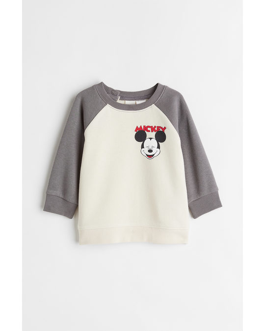 H&M Sweatshirt Grey/mickey Mouse
