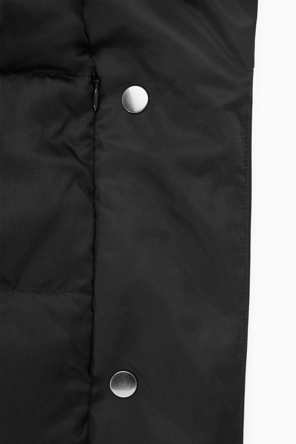 COS Belted Padded Shell Down Coat Black