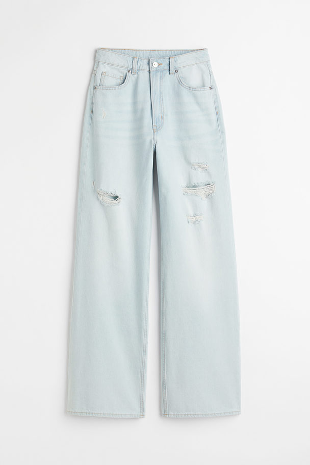 H&M Wide High Jeans Blassblau