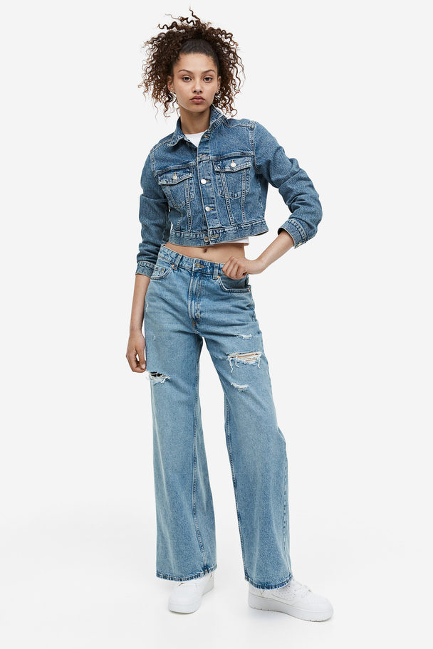 H&M Wide High Jeans Licht Denimblauw