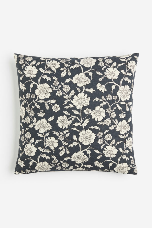 H&M HOME Floral Cushion Cover Dark Grey/floral