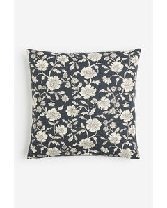 Floral Cushion Cover Dark Grey/floral