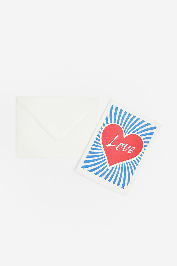 H&M HOME Greeting Card With Envelope White/heart