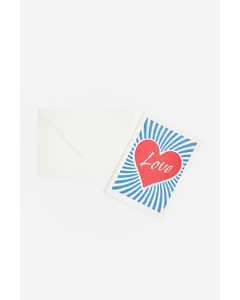 Greeting Card With Envelope White/heart
