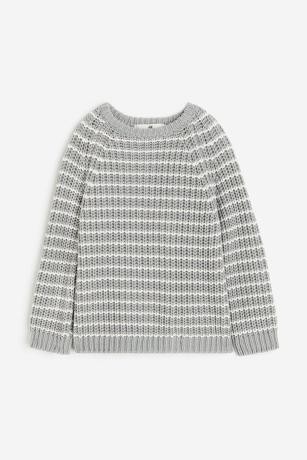 H&M Cotton Jumper Grey/striped