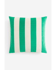 Velvet Cushion Cover Green/striped