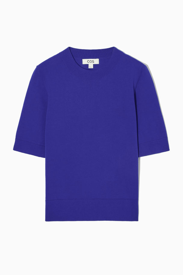 COS Short-sleeve Knitted T-shirt Blue