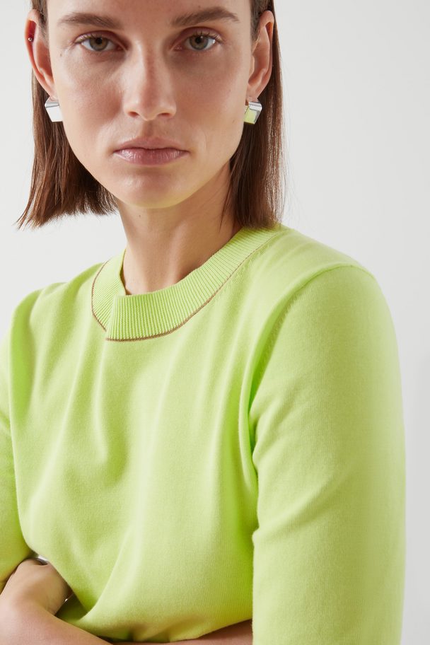 COS Short-sleeve Knitted T-shirt Green
