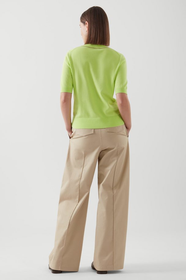 COS Short-sleeve Knitted T-shirt Green