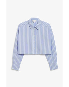 Cropped Shirt Blue And White Stripes