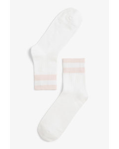 Sporty Socks Pink And White