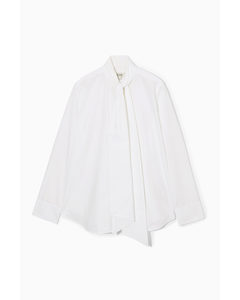 Oversized Bow-detail Blouse White