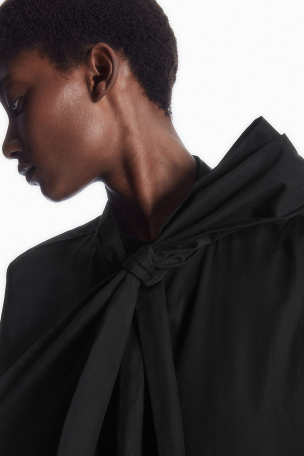 COS Oversized Bow-detail Blouse Black