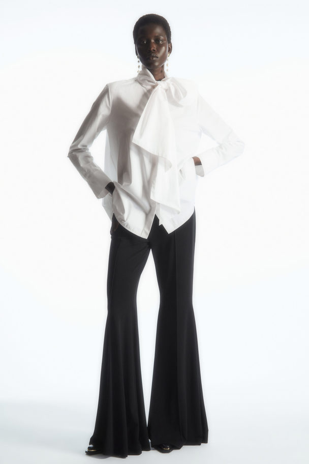 COS Oversized Bow-detail Blouse White