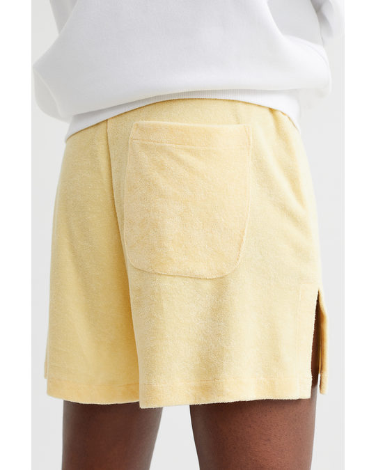 H&M Terry Shorts Light Yellow