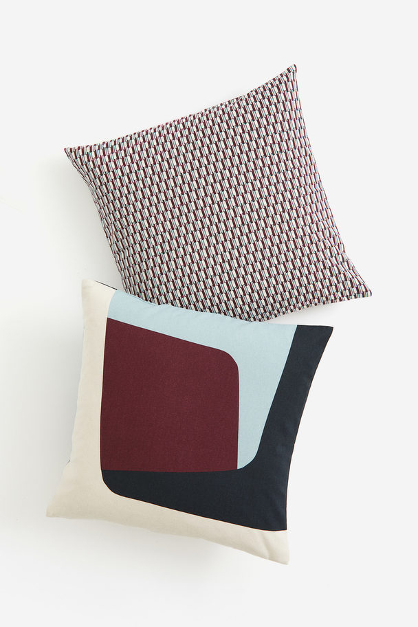 H&M HOME 2-pack Printed Cushion Covers Red/block-coloured
