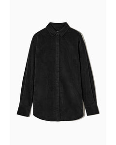 Oversized Cotton-blend Corduroy Shirt Black