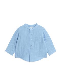 Cotton Muslin Shirt Light Blue