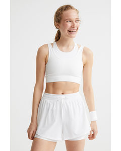 Double-layered Running Shorts White