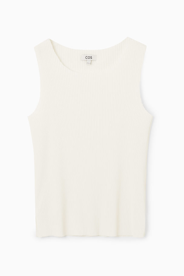 COS GERIPPTES TANKTOP ELFENBEIN