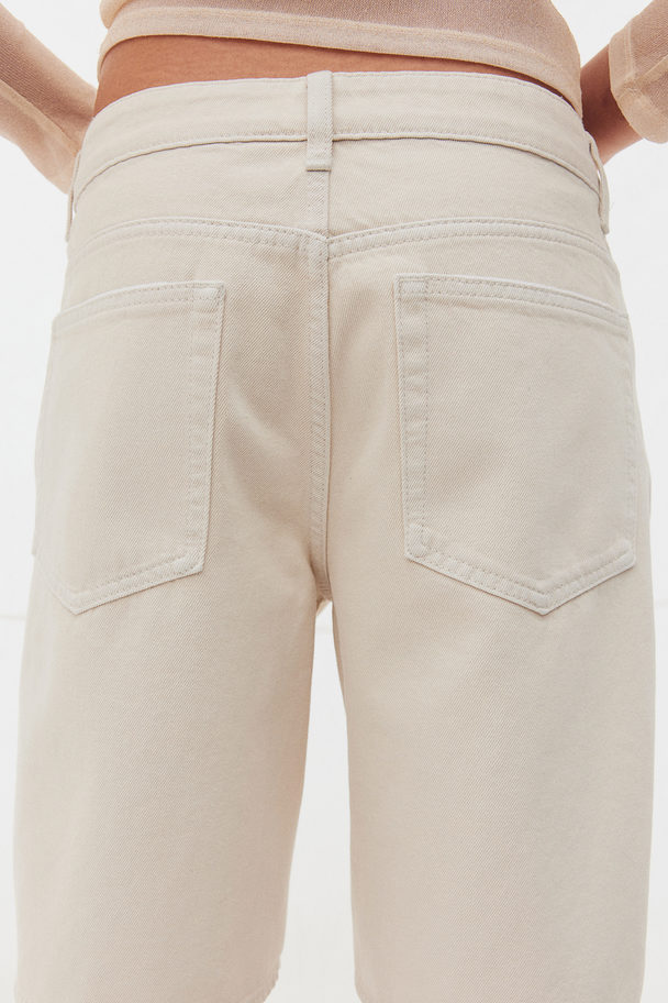 H&M Low Denim Short Lichtbeige