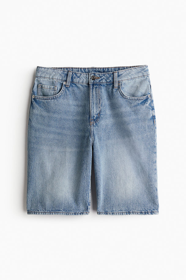 H&M Low Denim Shorts Helles Denimblau