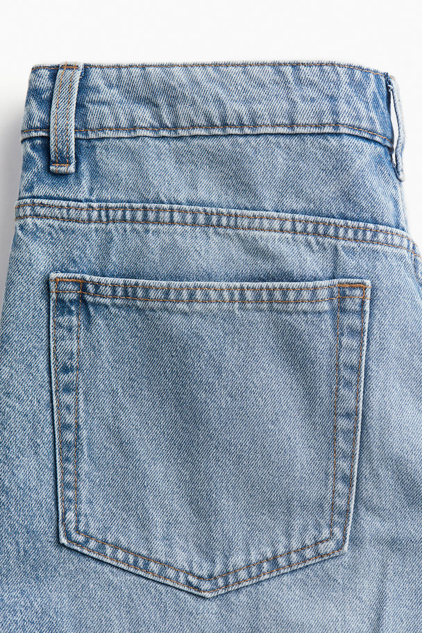 H&M Low Denim Shorts Helles Denimblau