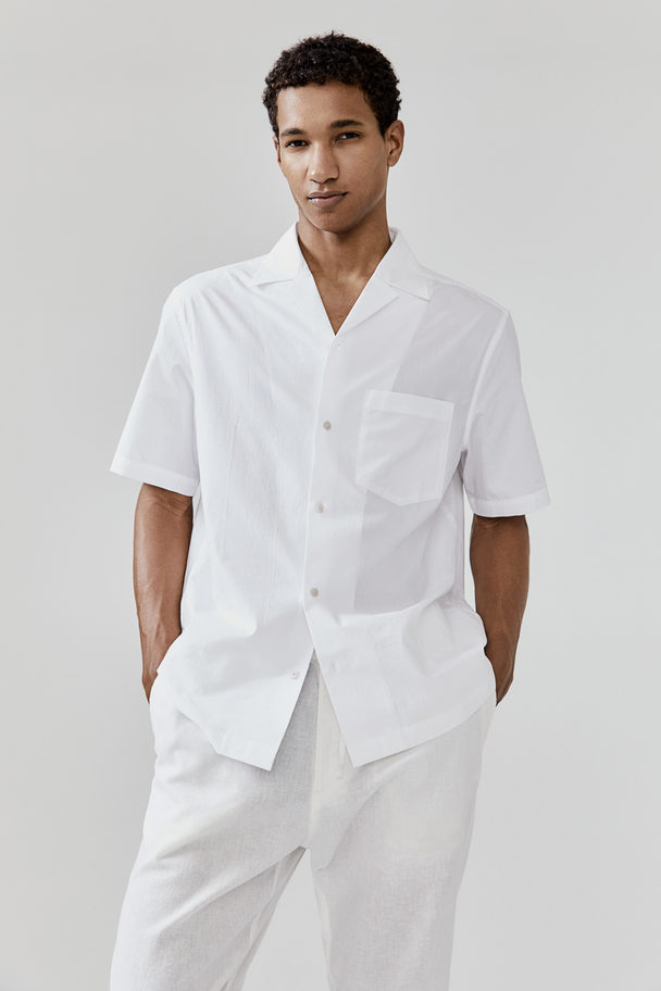 H&M Regular Fit Resort Shirt White