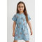 Patterned Dress Blue/butterflies