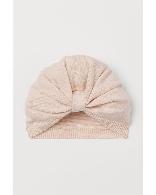 H&M Knitted Cotton Turban Light Pink